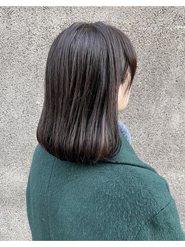 マノハル(MANOHARU) 上品なAライン内巻きワンカールミディアム　ダークグレージュ