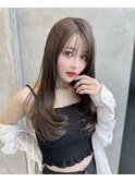 韓国ヘア 顔まわりレイヤー 透明感カラー トリートメント
