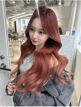 ユーフォリア 渋谷グランデ(Euphoria SHIBUYA GRANDE) ブリーチなしダブルカラー ピンクベージュ