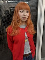 ラニヘアサロン(lani hair salon)&nbsp;ナチュラルオレンジ/オン眉/暖色系カラー/レイヤーカット