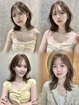 グロー 大宮(GLROW) ▲ レイヤーカット顔まわり前髪矯正オリーブ ベージュ haruhi