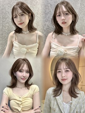 グロー 大宮(GLROW) ▲ レイヤーカット顔まわり前髪矯正オリーブ ベージュ haruhi