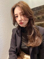 アンジェリカラボ 梅田店(ANGELICA LABO)&nbsp;韓国風くびれレイヤーカット×グレージュ×透明感ブラウン川又