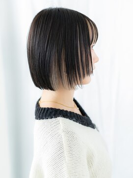 切りっぱなしオンブレ髪質改善こなれボブj古河10代20代30代