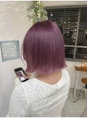 20～30代/シナジー髪質改善カラー/切りっぱなしボブ/ブリーチ