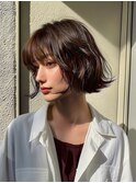 ミルクティーブロンド/ダークブルー/デジタルパーマ/茅ヶ崎