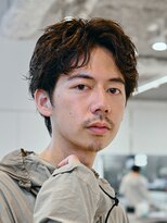 フィフス 大分(fifth)&nbsp;大分シャドウパーマメンズカットラウンドマッシュセンターパート