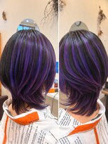 エメールヘア(aimere hair)&nbsp;紫アンブレラカラー×ウルフカット