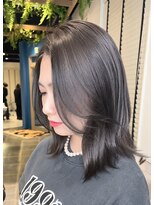 アース いわき店(HAIR&MAKE EARTH)&nbsp;シルバーグレージュ×くびれレイヤーミディ