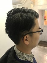 パティオンツー(PATIONN2)&nbsp;メンズスッキリツーブロックネープレスオールバックスタイル♪