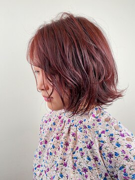 カッシーニ 琴似店(CASSINI) 肩上ボブ×透け感ピンクブラウン