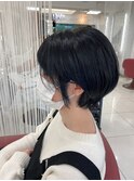20代30代大人可愛い/ショートボブ/ワンサイド/耳掛け/くびれ
