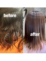 ヘアーズ トラスト(hair's TRUST)&nbsp;ダメージレス酸性ストレートビフォーアフター