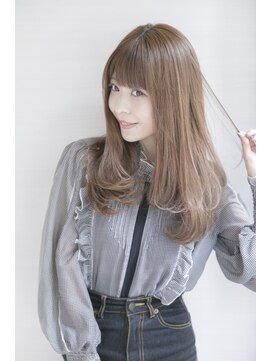 ルルディ バイ アフロディーテ銀座(luludi by APHRODITE) 黒髪/グレーベージュ/レイヤーロング/前髪パーマ/銀座