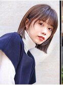 顔まわりレイヤー/切りっぱなしボブ/美髪のススメ/小顔ヘア