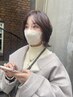 前髪カット＋透明感カラー ￥9000
