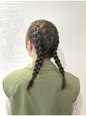7種類から選べるヘアアレンジクーポン☆ツイン裏編み込み
