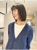 レイヤーフェイスレイヤーぱっつん前髪ボブ