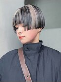 美髪ショートブロンドダブルカラーハイトーン_ba540721