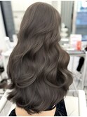アッシュカラー　暗めカラー　ブリーチなし　レイヤーカット　