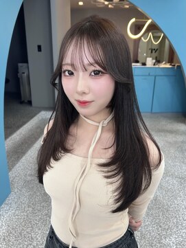 ボタン 熊本(VOTAN) 透ける暗髪/レイヤーカット/顔まわり/韓国ヘア/熊本美容室