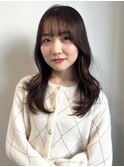 韓国ヘア 顔周りカット 透明感カラー 前髪カット ロングレイヤー