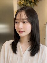 アローム(alom) 韓国風顔周りレイヤー×艶ミディアムロング