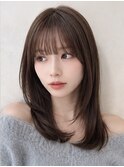 くびれレイヤー/オリーブベージュ/顔周り/シースルー/大宮