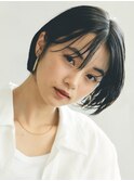 表参道白髪ぼかしハイライトくびれショートボブアッシュ40代