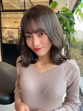 ワンス(Once) 21`aw10Lvオリーブラテカラー×肩上ボブONCE代表KOHEI