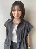 お手入れ簡単可愛いクラシカルベルボブ×暗髪×シースルーバング