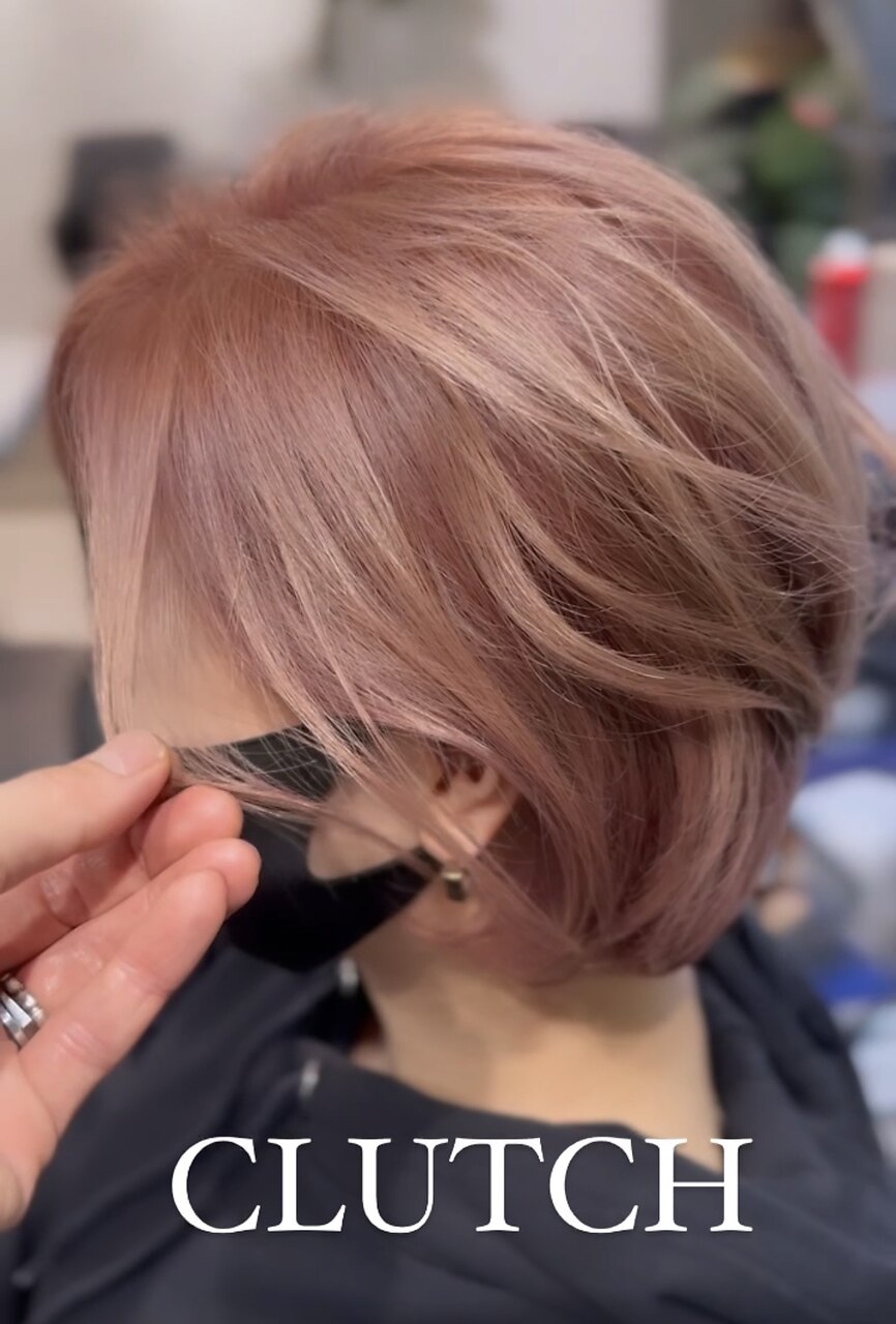 ホワイトピンク×メンズライクショート/ミルクティーピンク：L178510059