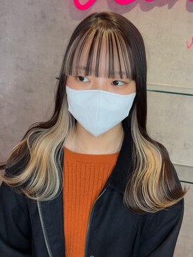 ロンドヴァリー 渋谷店(Lond vallee) フルバング前髪インナーカラーホワイトグレージュ!