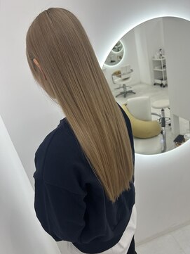 アイニ 天王寺アポロ店(aini) ミルクティーベージュレイヤーカット/ダブルカラー/髪質改善/