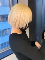 ベレーザ 渋谷(BELEZA)&nbsp;7102ブロンドベージュハイトーンカラー切りっぱなし韓国ボブ