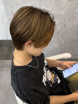 エクファフォーメン(EX-FA FOR MEN) ダブルカラー/ベリーショート/ダークアッシュ/ニュアンスパーマ