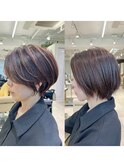絶壁解消/大人可愛い/ひし形/小顔/30代40代◎ショートボブN 