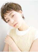 ショート×ブリーチなしグレージュ/前髪顔周りレイヤー[横浜]