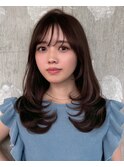 くびれヘア/ひし形レイヤーカット/30代40代/大人ミディアム