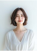 ボブ/イメチェン/外ハネボブ/美髪/ワイドバング/髪型