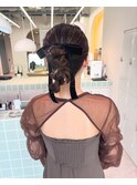 ヘアアレンジ/編み下ろし/ポニーヘア/お団子/ヘアセット