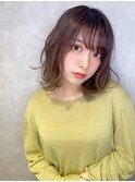 アンブレラカラー/こなれミディ/ウェーブパーマ/前髪/錦糸町