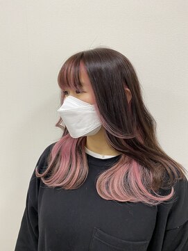 フェイスフレーミング/インナーカラー/ペールピンク