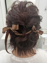 ヘアー ラウンジ シエル(Hair Lounge le Ciel)&nbsp;【ボブアレンジ】リボン×ゆるふわハーフアップ