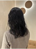 ミディアム/ボブ/パーマ/艶カラー/レイヤー/顔周りレイヤー