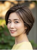 白髪ぼかしハイライトブリーチミルクティーベージュ