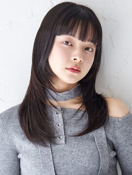 オーバーヘアー 倉敷店(over hair) 【over hair】前髪縮毛矯正×顔回りレイヤーカット×暗髪カラー