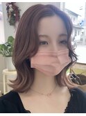 長めバングがリアル韓国ヘア♪くびれミディアム