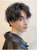 波巻きツイストスパイラルパーマツーブロック刈り上げ