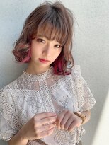 フラミューム 藤枝(flammeum)&nbsp;可愛いピンクモテウェーブボブ